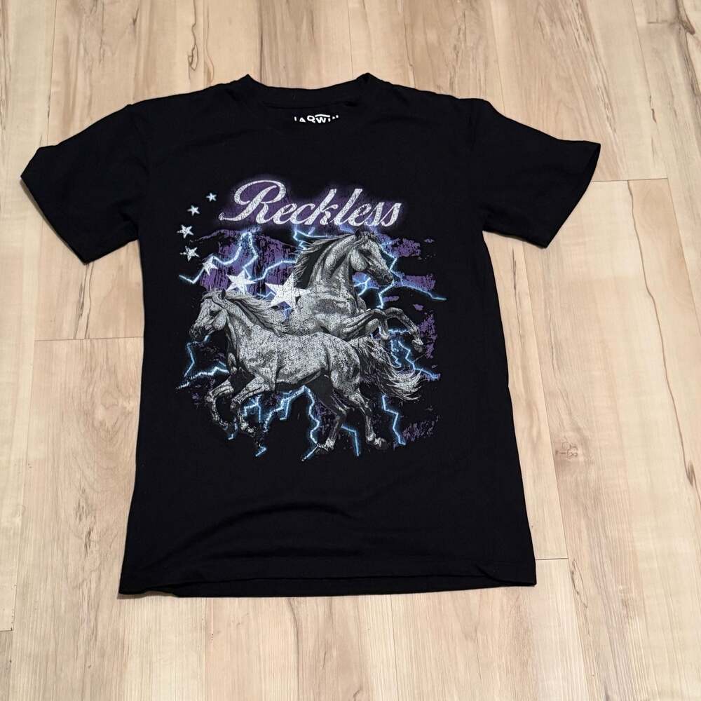 Jaqwin Reckless Horse Graphic Black T-Shirt